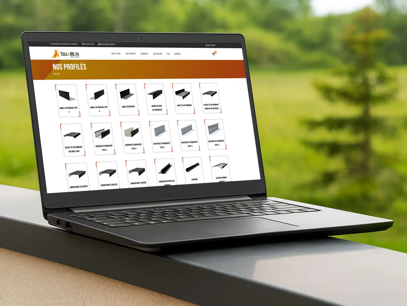 Site e-commerce Tolltome.fr développé par Amiral Studio à Metz, Moselle : solution I-KUBE, conception sur mesure et calcul automatisé de tôle pliée.