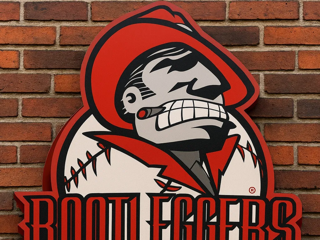 Logo des Bootleggers d’Argancy, équipe de baseball inspirée du style Al Capone, les Bouilleurs de cru.