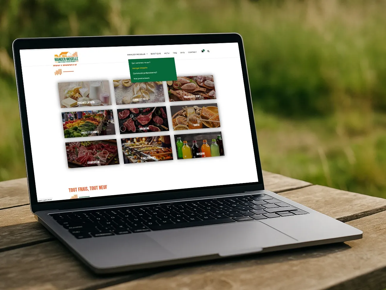 Interface e-commerce MangerMoselle : précommande de casiers fermiers, QR code, solution I-KUBE, Moselle (Metz, Thionville, 57)