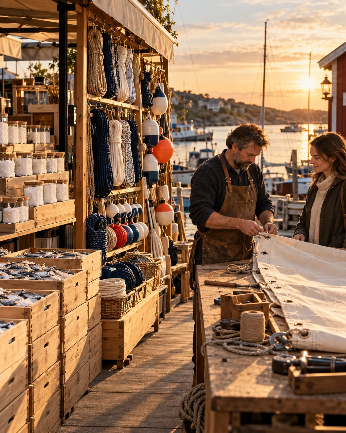 Atelier maritime illustrant la vente de produits simples, variables et sur mesure dans un site e-commerce conçu par Amiral Studio