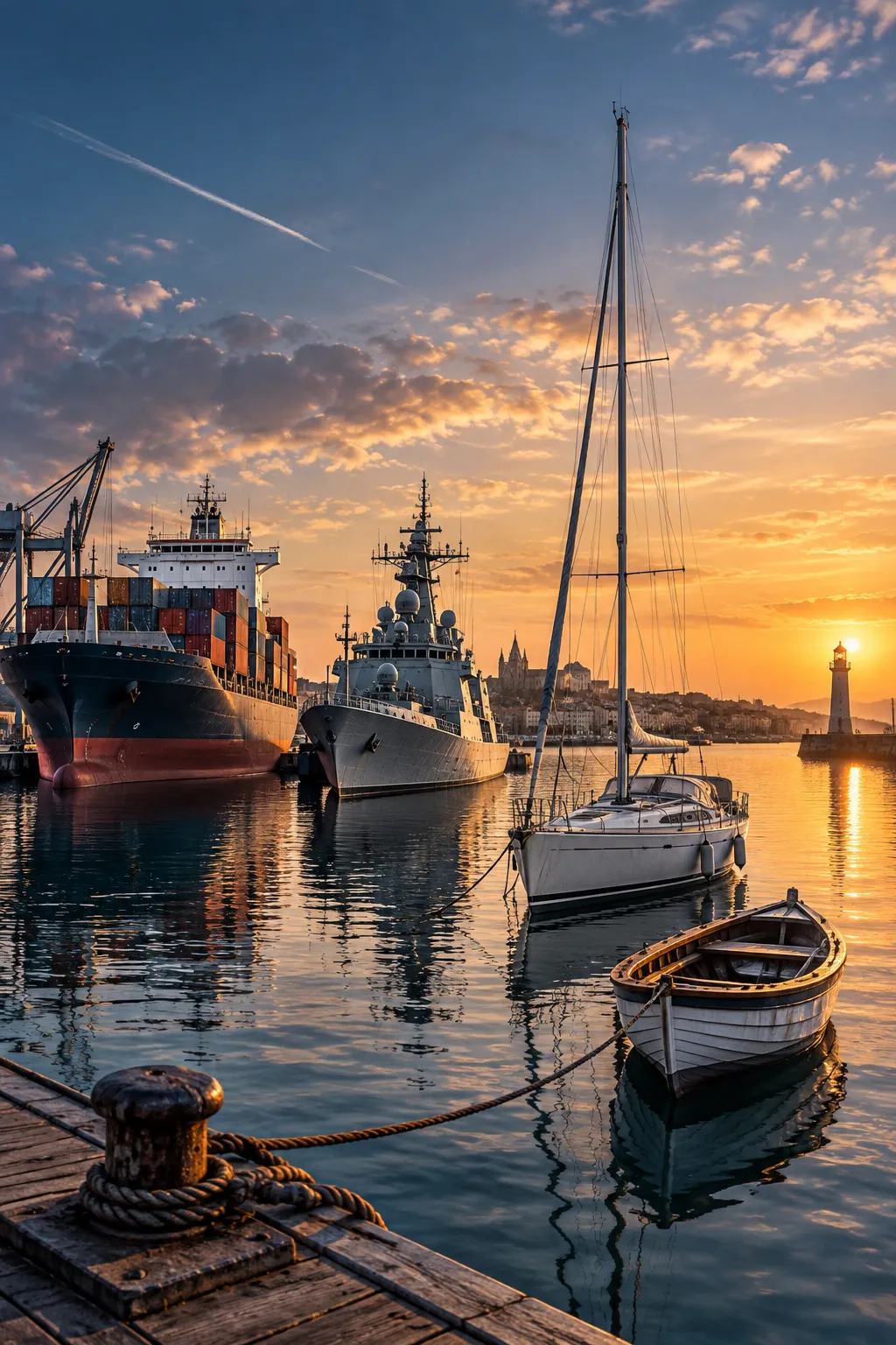 Différents types de navires dans un port illustrant le choix d’un site internet adapté aux objectifs de l’entreprise par Amiral Studio